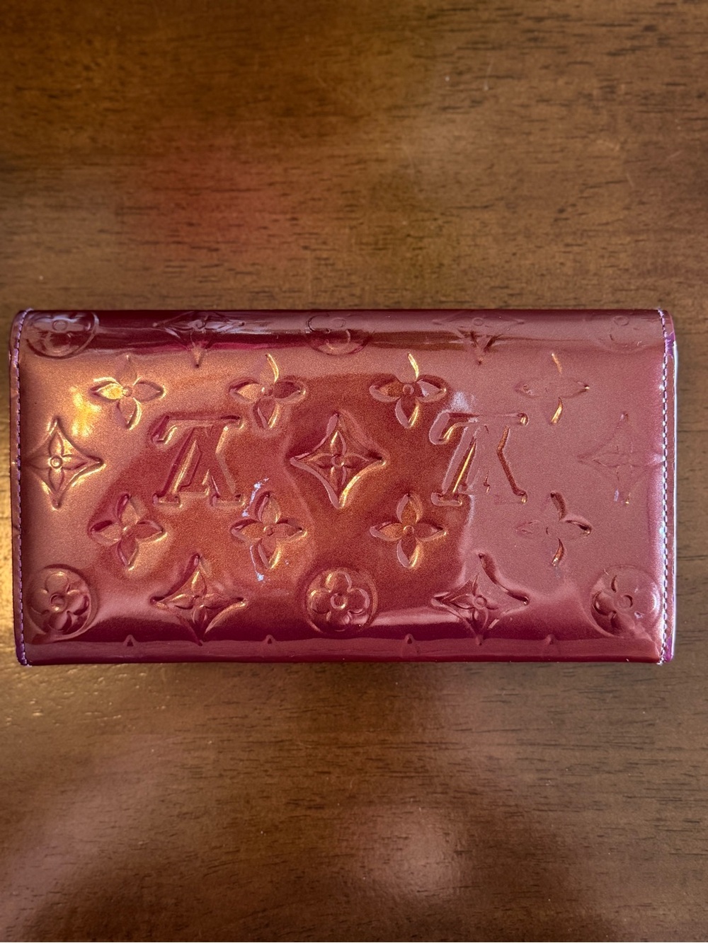 Louis Vuitton Vernis Long Wallet in Deep Burgundy Patent - Picture 2 of 5